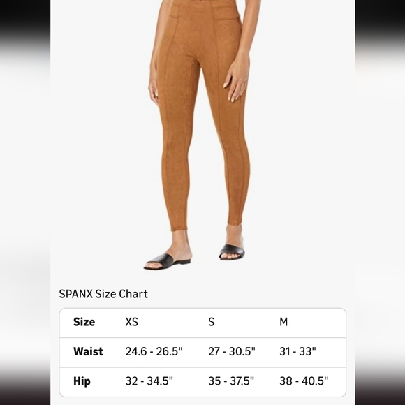 SPANX Rich Caramel suede Like Leggings Size S - Picture 3 of 8